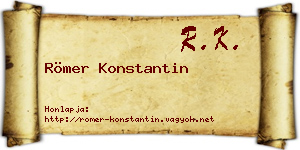 Römer Konstantin névjegykártya